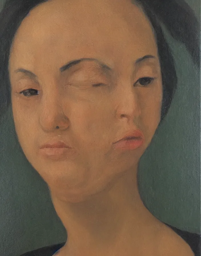 Prompt: ocampo octavio painting, face portrait of a woman