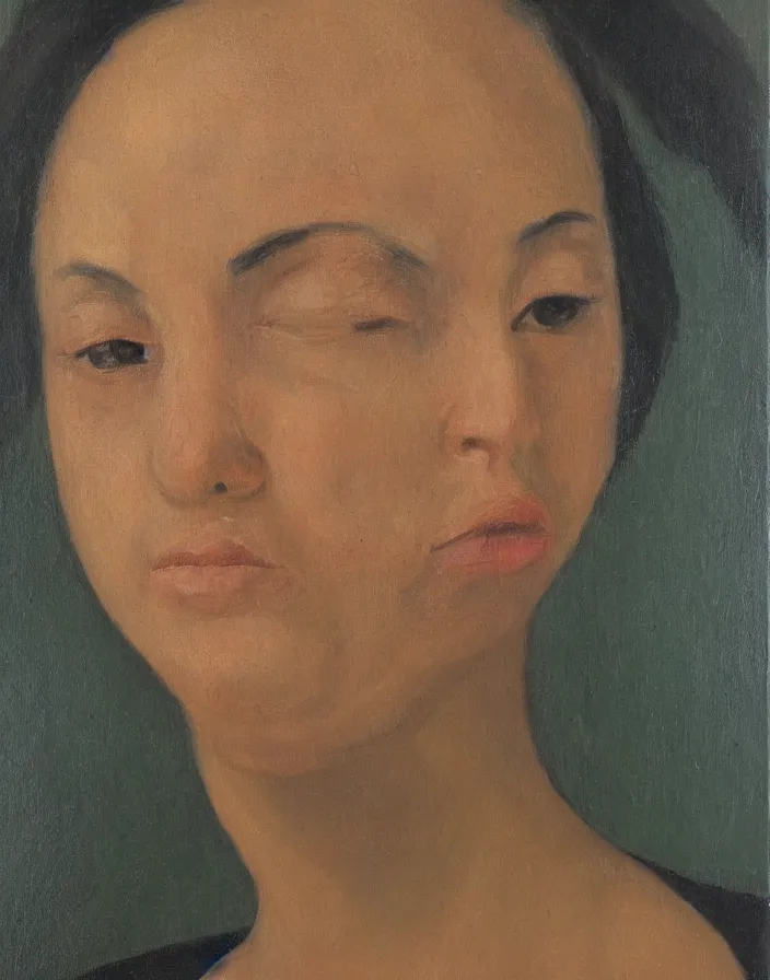 Image similar to ocampo octavio painting, face portrait of a woman