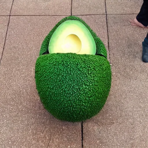 Prompt: create a highly realistic armchair in shape of a avocado 🥑