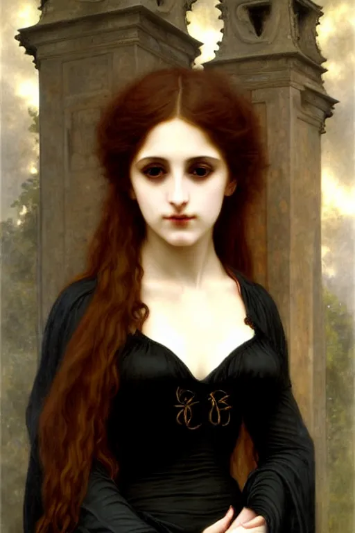 Prompt: gothic lady, painting by rossetti bouguereau, detailed art, artstation