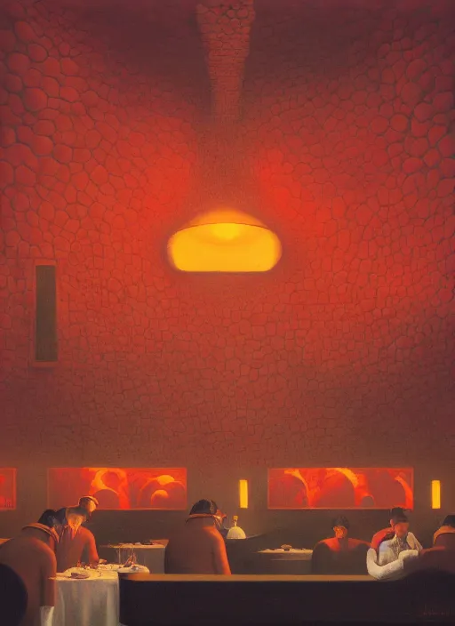 Image similar to spherical lava people at underwater restaurant Edward Hopper and James Gilleard, Zdzislaw Beksinski highly detailed