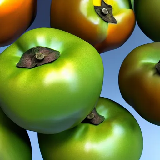 Image similar to persimmons , highly realistic, hyper-real, 4k, Octane render