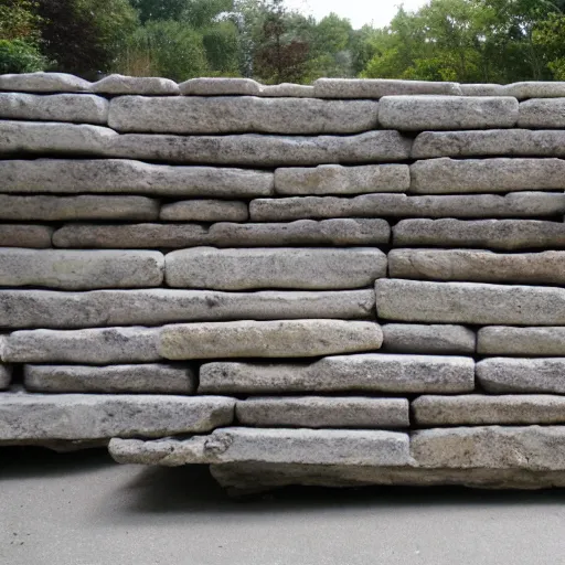 Image similar to many horizontal slabs of stone.