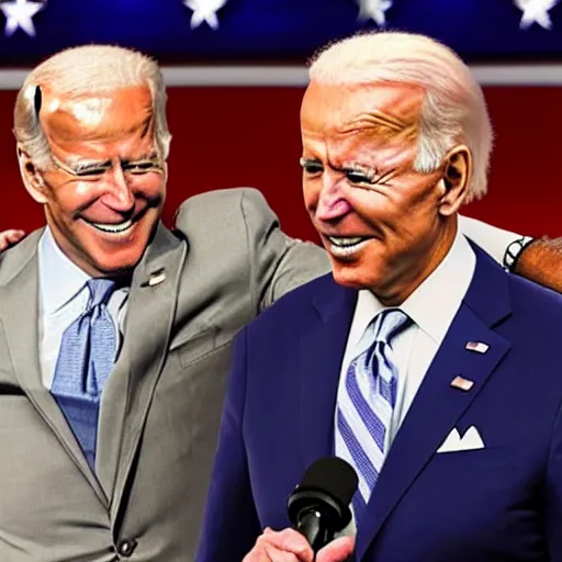 Image similar to joe biden tackling joe biden