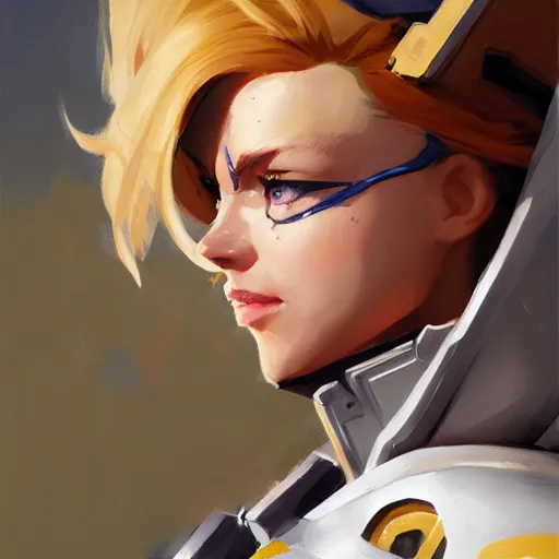 Image similar to greg manchess portrait painting of alice zuberg as overwatch character, sao, medium shot, asymmetrical, profile picture, organic painting, sunny day, matte painting, bold shapes, hard edges, street art, trending on artstation, by huang guangjian and gil elvgren and sachin teng