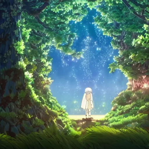 Prompt: Large magical enchanted tree in a gigantic glass tube by studio ghibli, Studio Bones, Ufotable, Kyoto Animation, highly detailed 4k