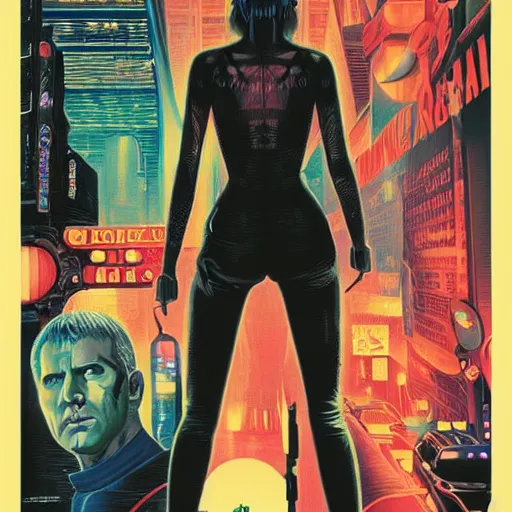 Prompt: poster blade runner 1982 by Tristan Eaton Stanley Artgerm