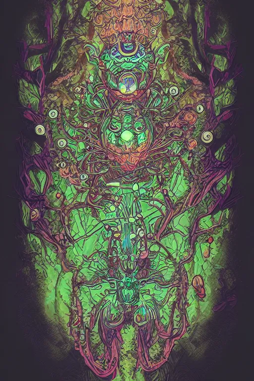 Image similar to creature sushi roots cactus elemental flush of force nature micro world fluo light deepdream a wild amazing steampunk baroque ancient alien creature, intricate detail, colorful digital painting that looks like it is from borderlands and by feng zhu and loish and laurie greasley, victo ngai, andreas rocha, john harris