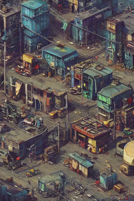 Image similar to a industrial STEAMPUNK CITY Street scenery in the FAVELAS, signs, billboards and cable Connecting MULTI LVL BUILDINGS, rendered by simon stålenhag, rendered by Beeple, Makoto Shinkai, syd meade, environment concept, digital art, starwars, Gundam Style, unreal engine, 3 point perspective, WLOP, trending on artstation, low level, 4K UHD image, octane render,