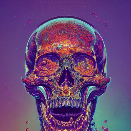 Image similar to portrait_of_a_melting_skull._intricate_abstract._psychedelic_liquod_embossed_intricate_artwork._by_Tooth_Wu_wlop_beeple_dan_mumford._octane_render_trending_on_artstat