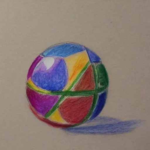 Prompt: (watercolour) pencil drawing of a ball