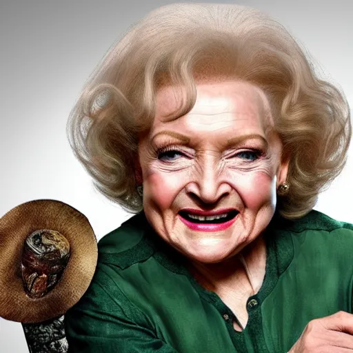 Prompt: betty white as bilbo baggins from lord of the rings