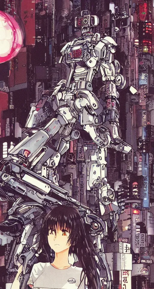 Create anime cyberpunk illustration for anything by Degeha