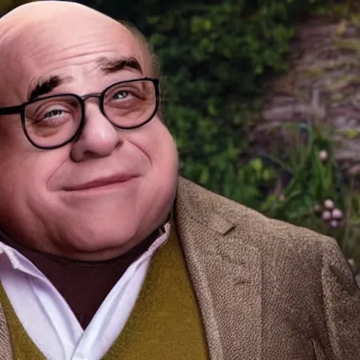 Image similar to photo of humpty dumpy with the face of danny devito