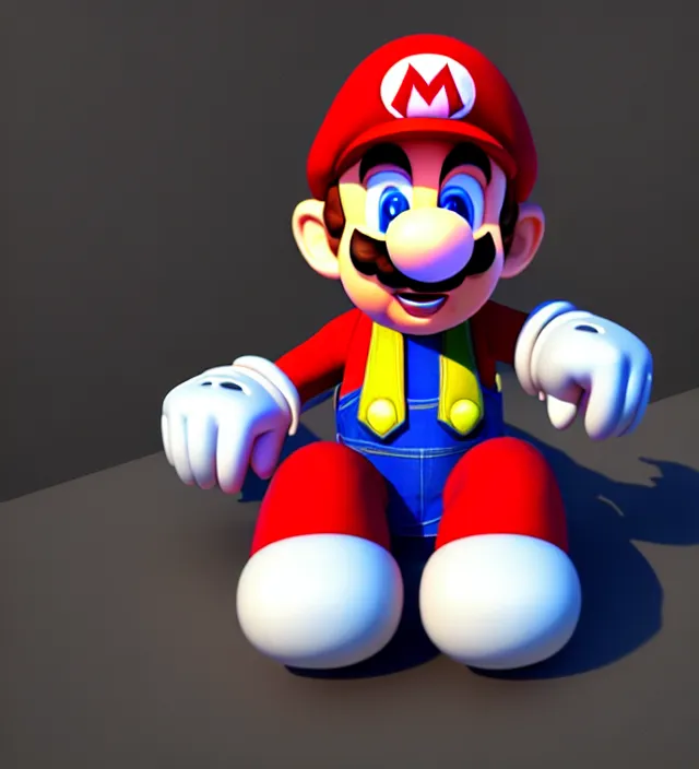 Image similar to studio 3 d render of a new mario kart character, white background, perfectly shaded, trending on artstation, octane render, unreal engine 5 render