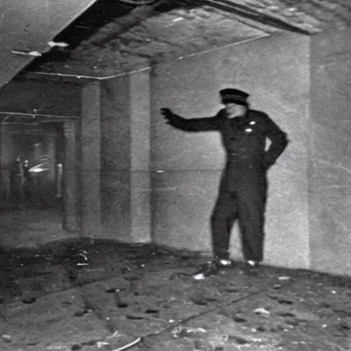 Image similar to nightmare surveillance footage scary underground nazi lair 1 9 4 0's unreleased actual photo