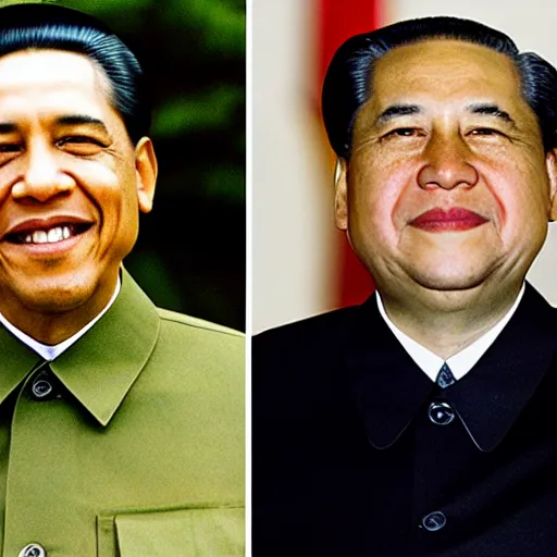 Image similar to photo of obama and mao zedong smiling together