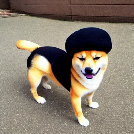 Prompt: shiba inu wearing a beret