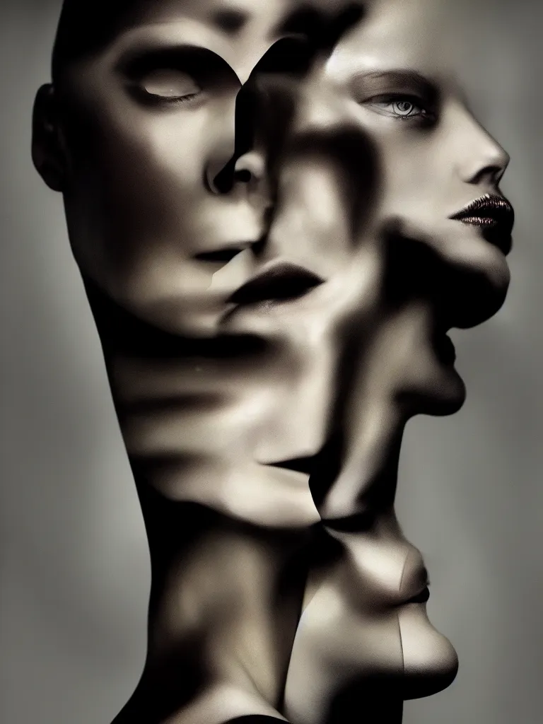 Image similar to portrait of a woman by ingrid baars, high contrast, photography, dark, portrait, surrealism, figurativism, 8 k