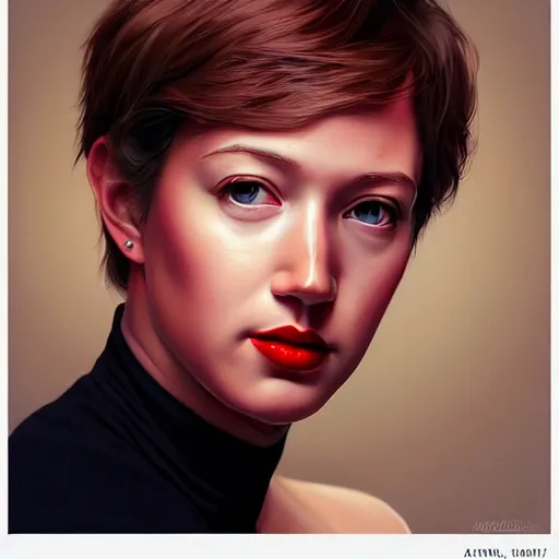 Image similar to mark zuckerberg pregnant, beautiful, red lips, attractive, highly detailed full body portrait, elegant, breathtaking art, concept art, by artgerm and ilya kuvshinov