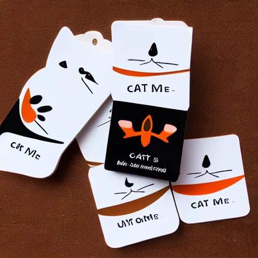 Prompt: product sticker of cat medicine with rectangle shape, elegant, minimalist, black and orange and white in color,