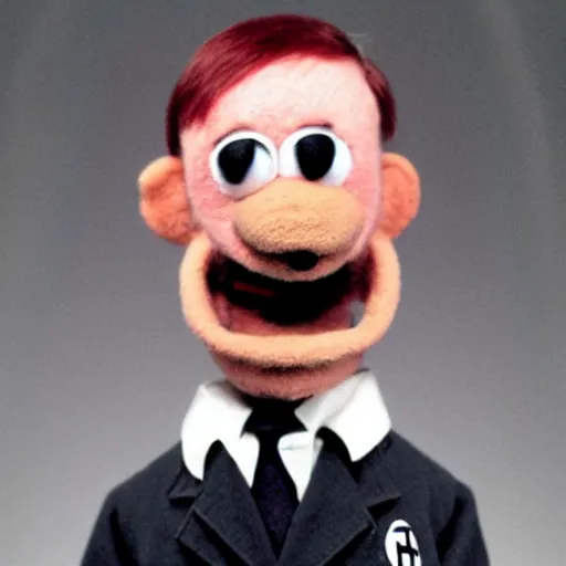 Prompt: adolf hitler as a muppet