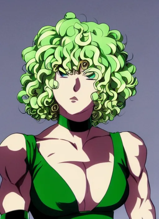 Image similar to A full portrait photo of tatsumaki one punch man, f/22, 35mm, 2700K, lighting, perfect faces, award winning photography.