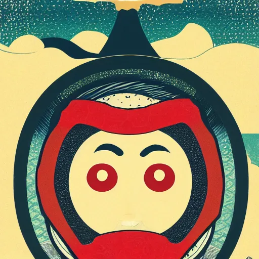 Image similar to melting smiley faces poster in the style of ukiyo - e, 4 k, hd, very detailed and clear