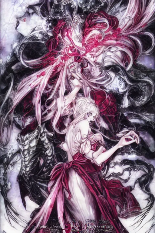 Prompt: shalltear bloodfallen by akihiko yoshida and ayami kojima