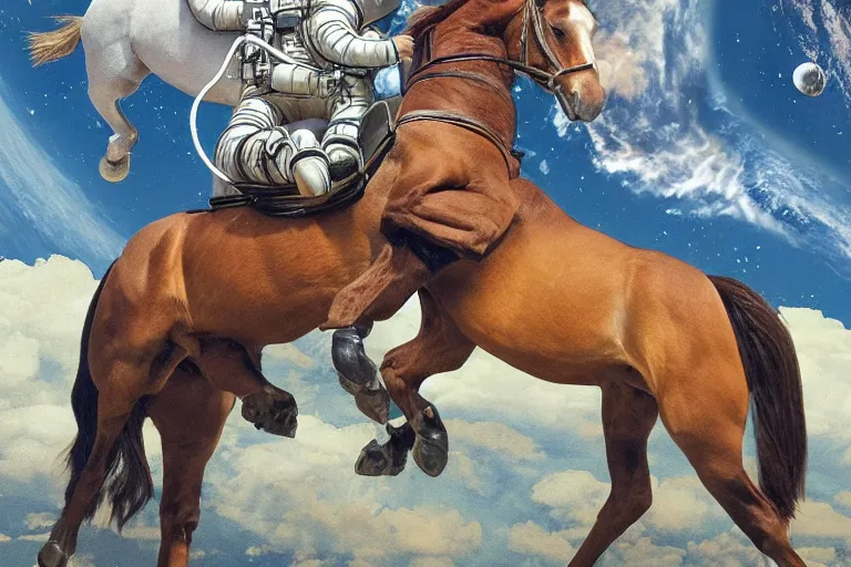 Image similar to horse on top of an astronaut, astronaut under the horse, arstation