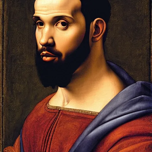 Image similar to a portrait of drake by leonardo da vinci