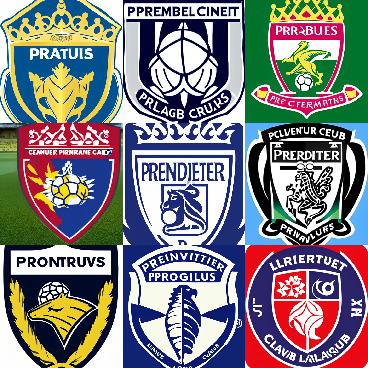 Prompt: a premier league club crest