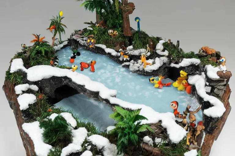 Image similar to fisher price pool table snowy jungle scene Scene from TV show 55mm