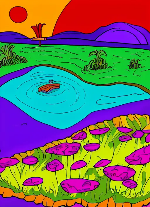 Image similar to purple island made from paint cartoon app background artwork, digital art, award winning