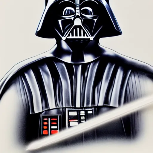 Prompt: darth vader, portrait, realistic painting, high definition, very detailed, extremely high detail, photo realistic, symmetrical