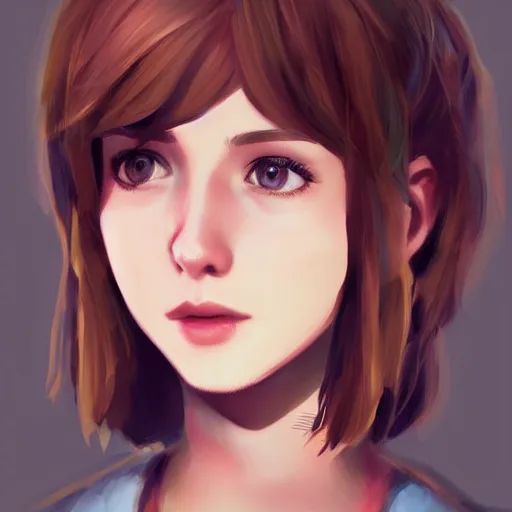 Image similar to a selfie of max caulfield, fantasy, intricate, young and cute, highly detailed, digital painting, artstation, concept art, smooth, sharp focus, illustration, unreal engine, life is strange, Edouard Caplain