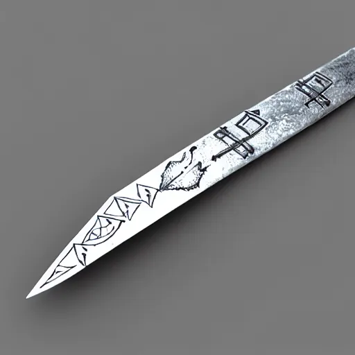 Image similar to detailed render of a blade inspired by moonlight and occult symbols