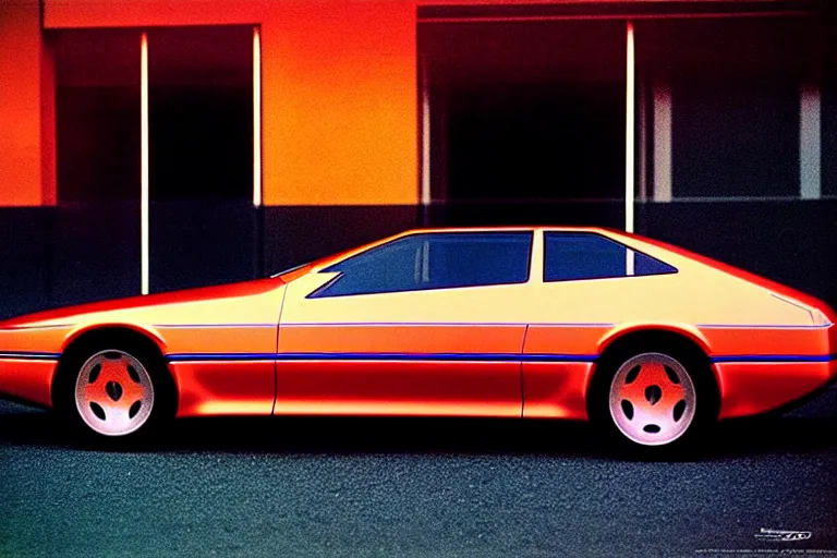 Prompt: designed by giorgetto giugiaro stylized poster of a single toyota soarer concept, thick neon lights, ektachrome photograph, volumetric lighting, f 8 aperture, cinematic eastman 5 3 8 4 film