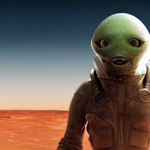 Prompt: realistic photo of an alien on mars, high quality, alien, very beautiful, hyper realistic, hdr photo, 4 k