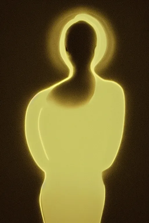 Image similar to woman silhouette, large diffused glowing aura, film grain, art by janice sung