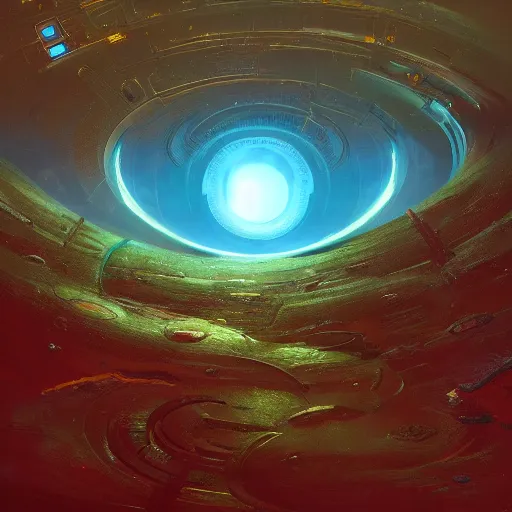 Image similar to sci-fi torus shaped planet, Marc Simonetti and Greg Rutkowski