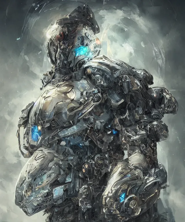 Prompt: an anthropomorphic rhinoceros portrait wearing a sci fi armor, surrealism , scifi, intricate mecha armor, elegant, highly detailed cybernetic body armor, neon glowing eyes, digital painting, artstation, concept art, smooth, sharp focus, illustration, art by Artgerm and moebius and Peter Mohrbacher,