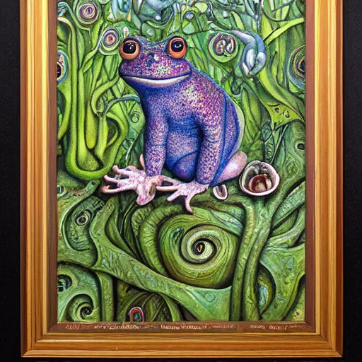 Prompt: Portrait of Toad, artwork by Daniel Merriam,