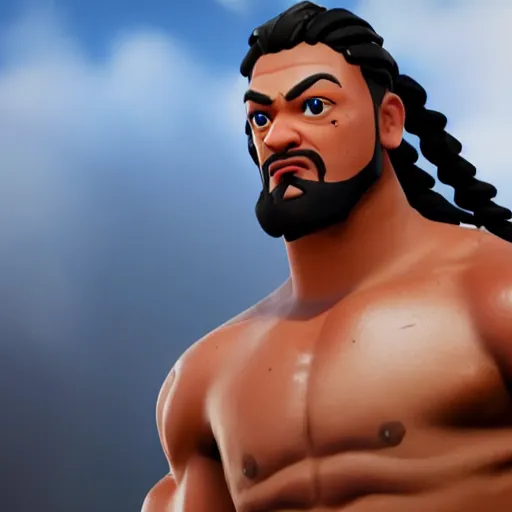 Image similar to a detailed portrait of roman reigns in fortnite, unreal engine 5 rendered, incredibly highly detailed and realistic, 8 k, sharp focus, studio quality
