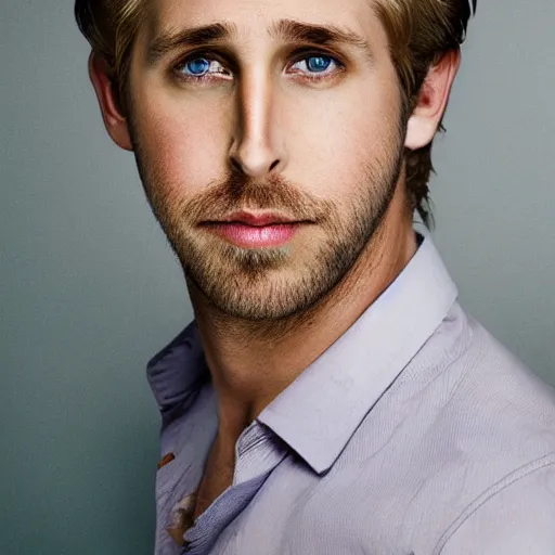 Image similar to portrait of ryan goslin and steve buscemi hybrid by mario testino, headshot, detailed, award winning, sony a 7 r