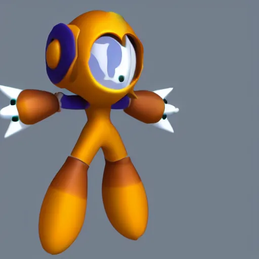 Image similar to 3d render of a video game character similar to a megaman boss