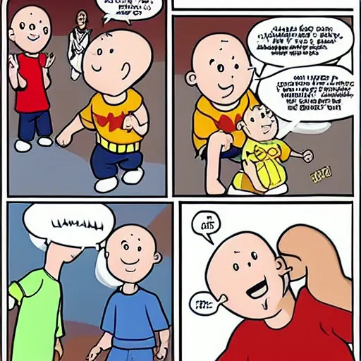 Prompt: caillou vs manny heffley cursed