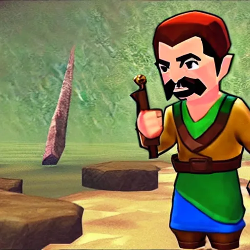 Prompt: Saddam Hussein in The Legend of Zelda The Wind Waker