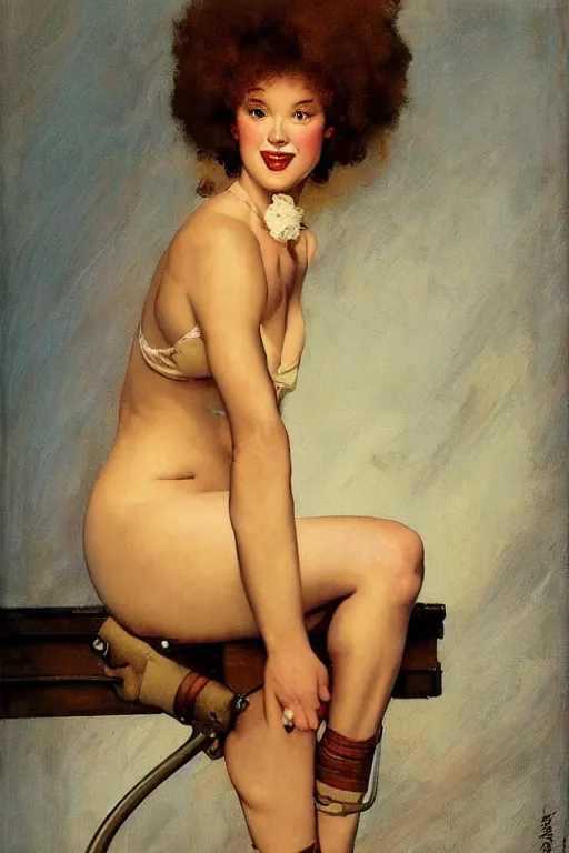 Image similar to bob ross artwork by norman rockwell, j. c. leyendecker, gil elvgren