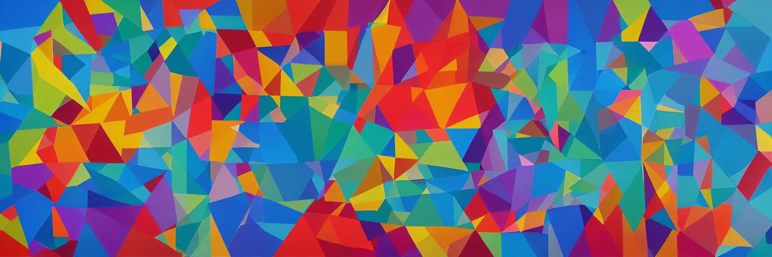 Image similar to abstract landscape, Mural, Hyperprism, Geometric, Polygonal